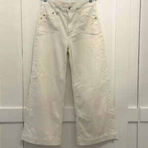 Paige Jeans Ecru Aneesa Wide Leg Jean Size 28